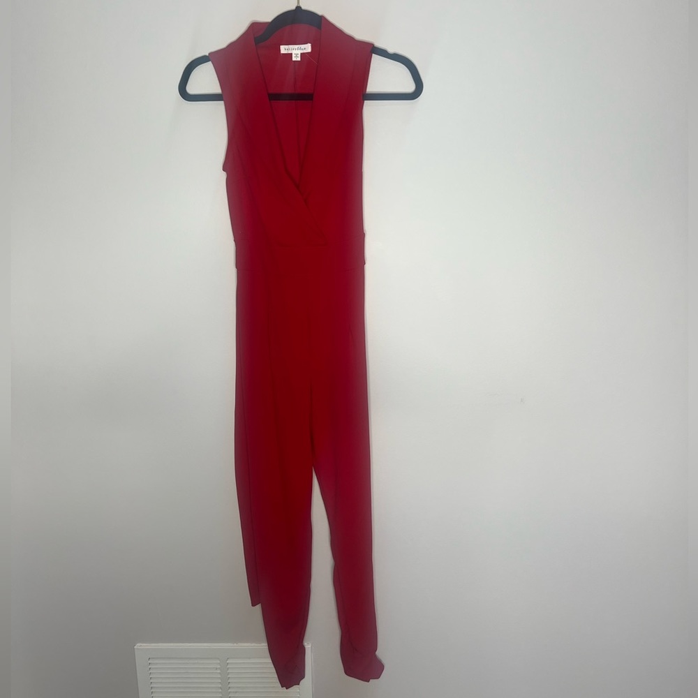 *Arabella: Red Sleeveless  Jumpsuit